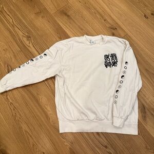 White Graphic Men’s Crewneck - ZARA